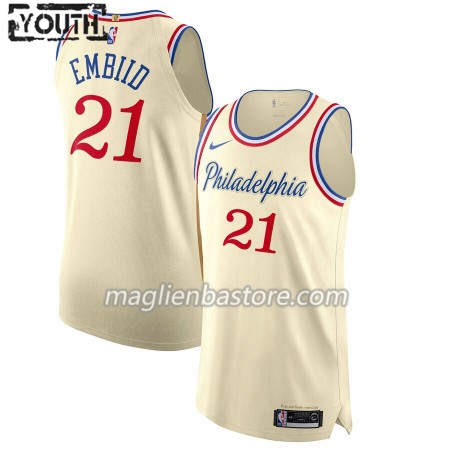 Maglia NBA Philadelphia 76ers Joel Embiid 21 Nike 2019-20 City Edition Swingman - Bambino